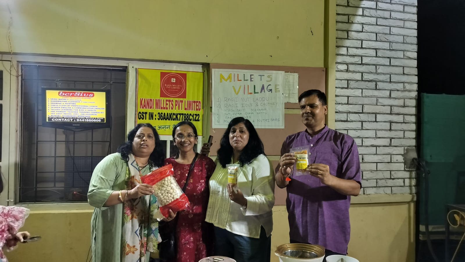 Community members interacting with Kandimillets
